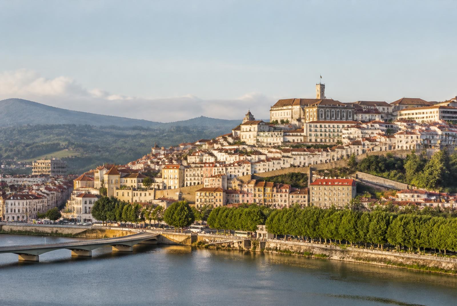 The historic centre of Coimbra above the Mondego river